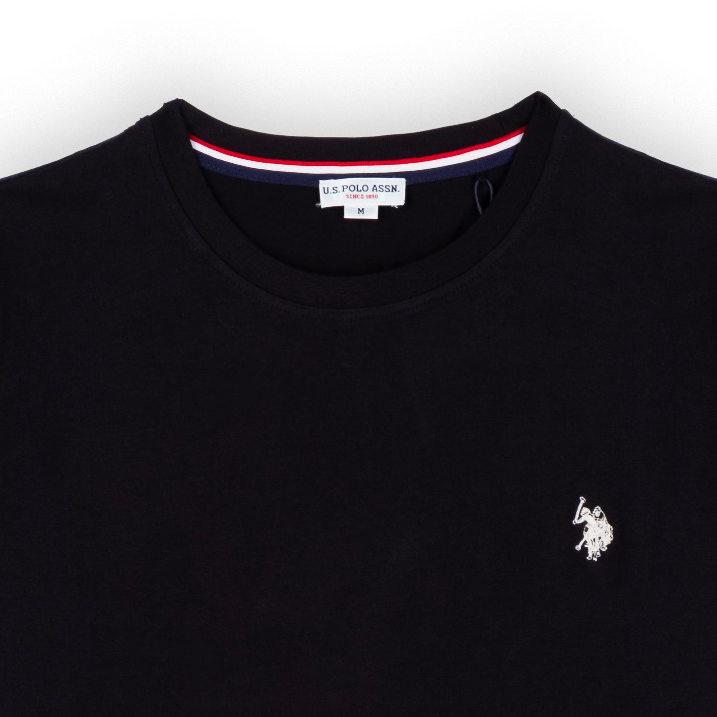 T-Shirt Homem US Polo Preta com Logo Bordado