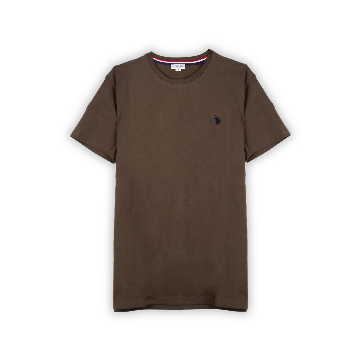 T-Shirt Homem US Polo Marrom com Logo Bordado