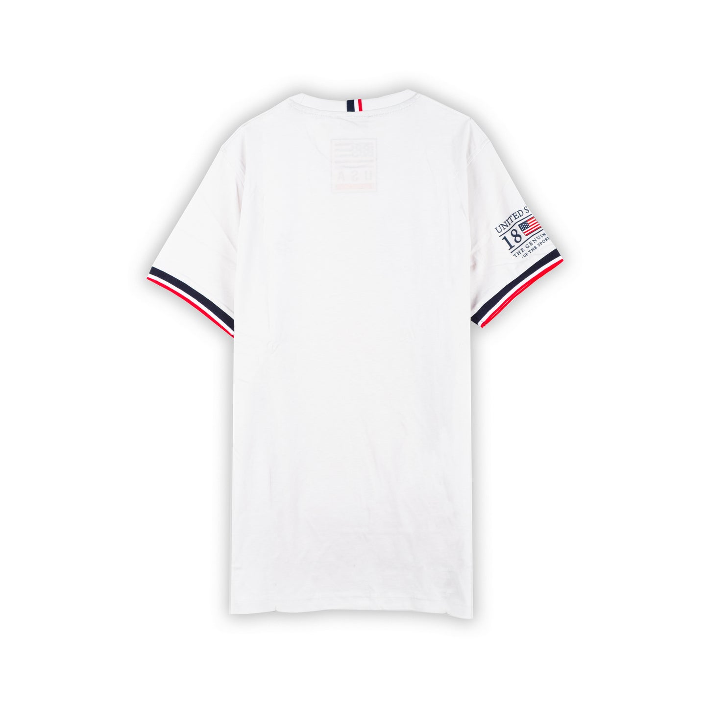 T-Shirt Homem US Polo, Branca, Detalhes Listrados