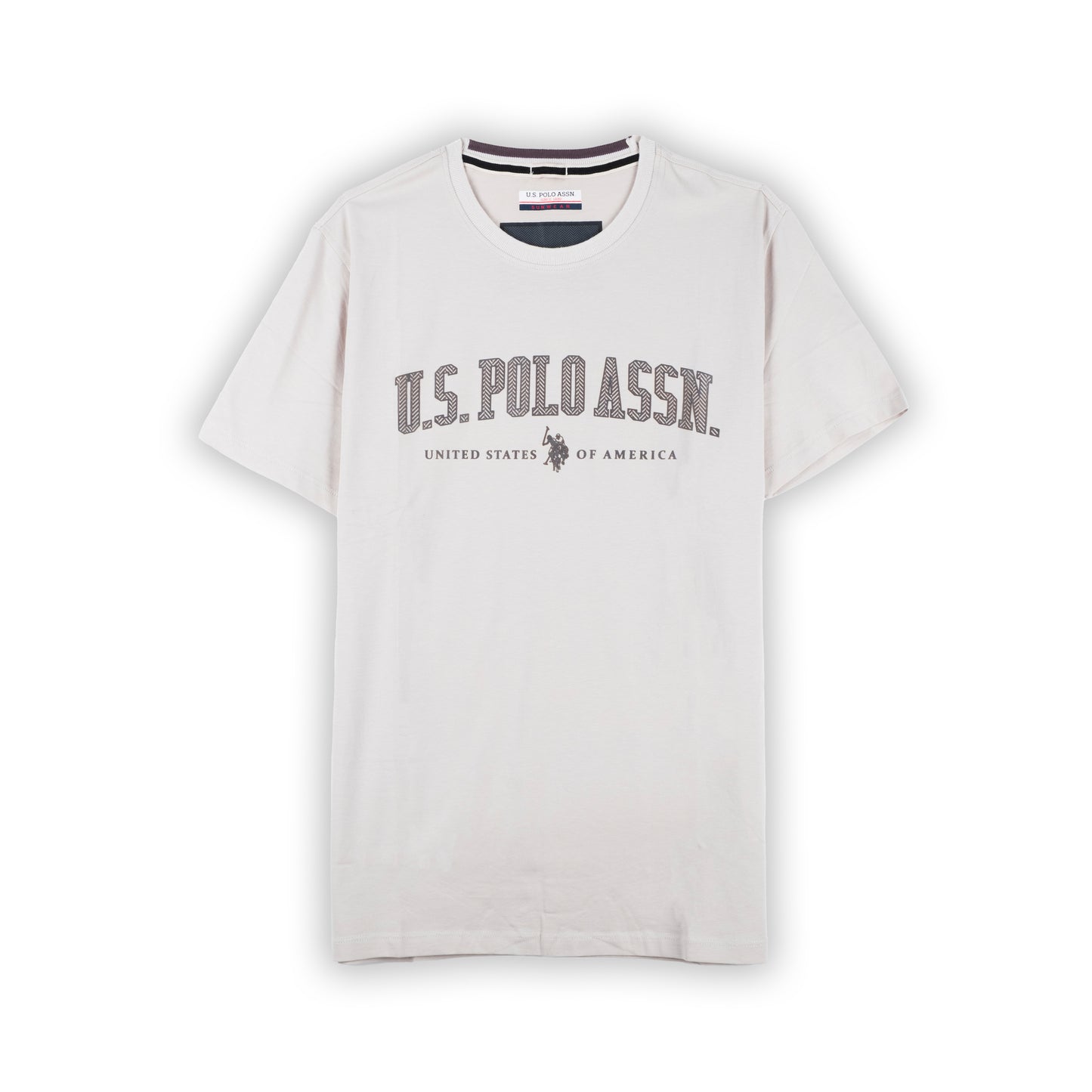 T-Shirt Homem Us Polo Branca com Logo Bordado