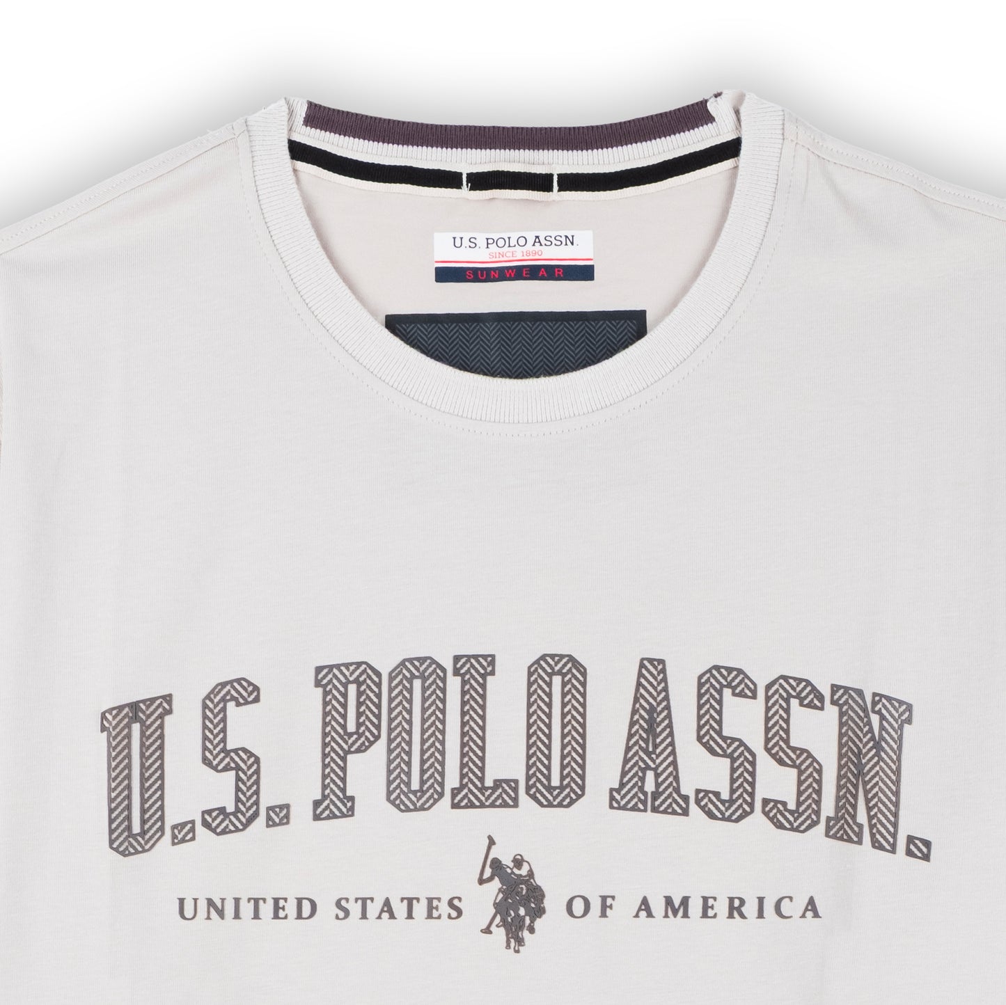 T-Shirt Homem Us Polo Branca com Logo Bordado