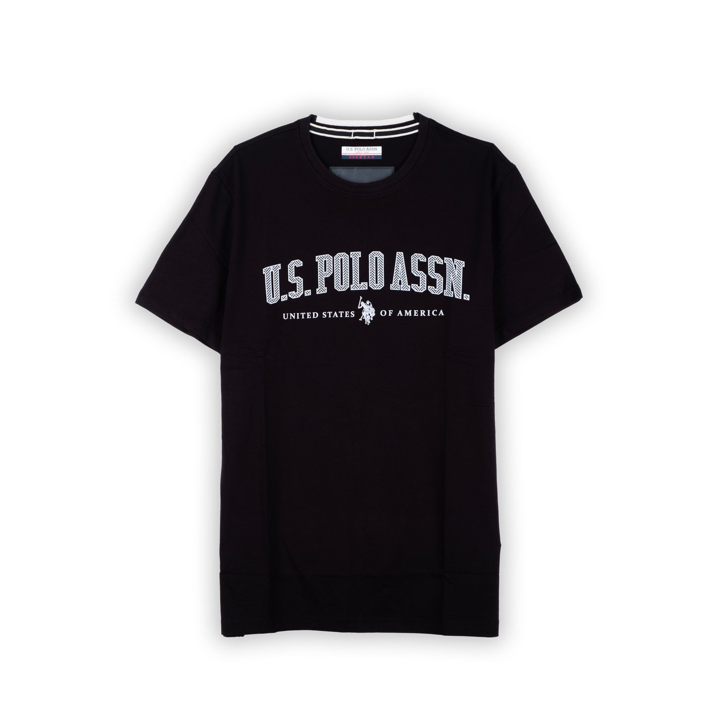 T-Shirt Homem Us Polo Preta com Logo