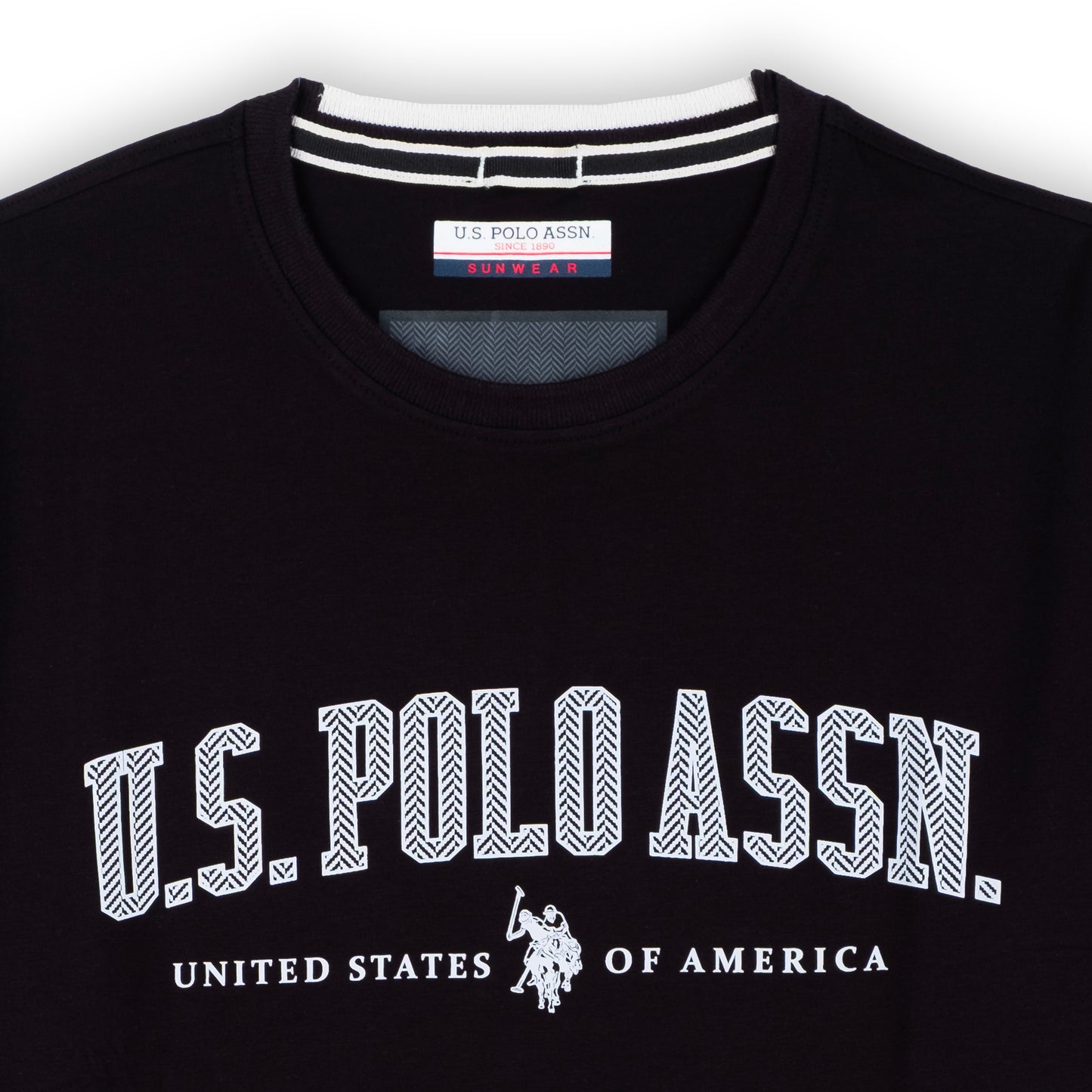 T-Shirt Homem Us Polo Preta com Logo