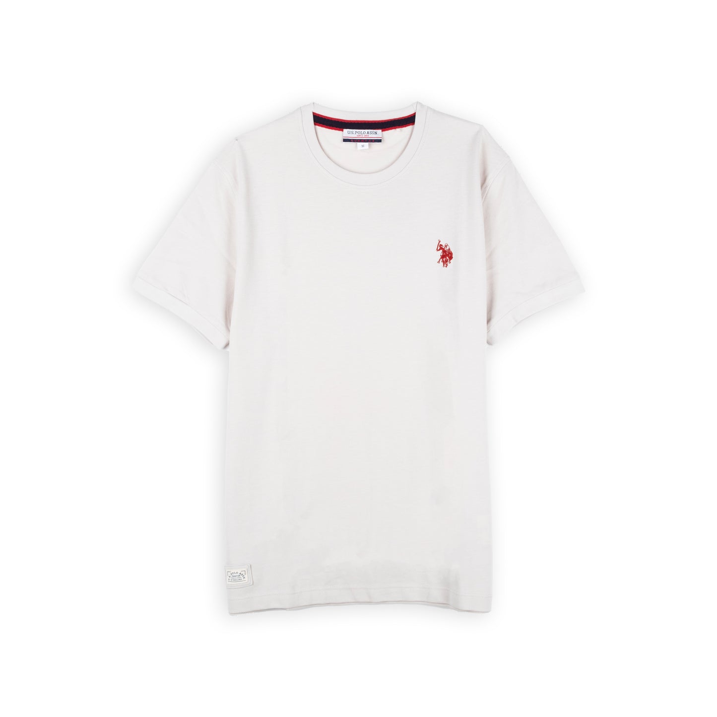 T-Shirt Homem Us Polo Branca com Logo Bordado