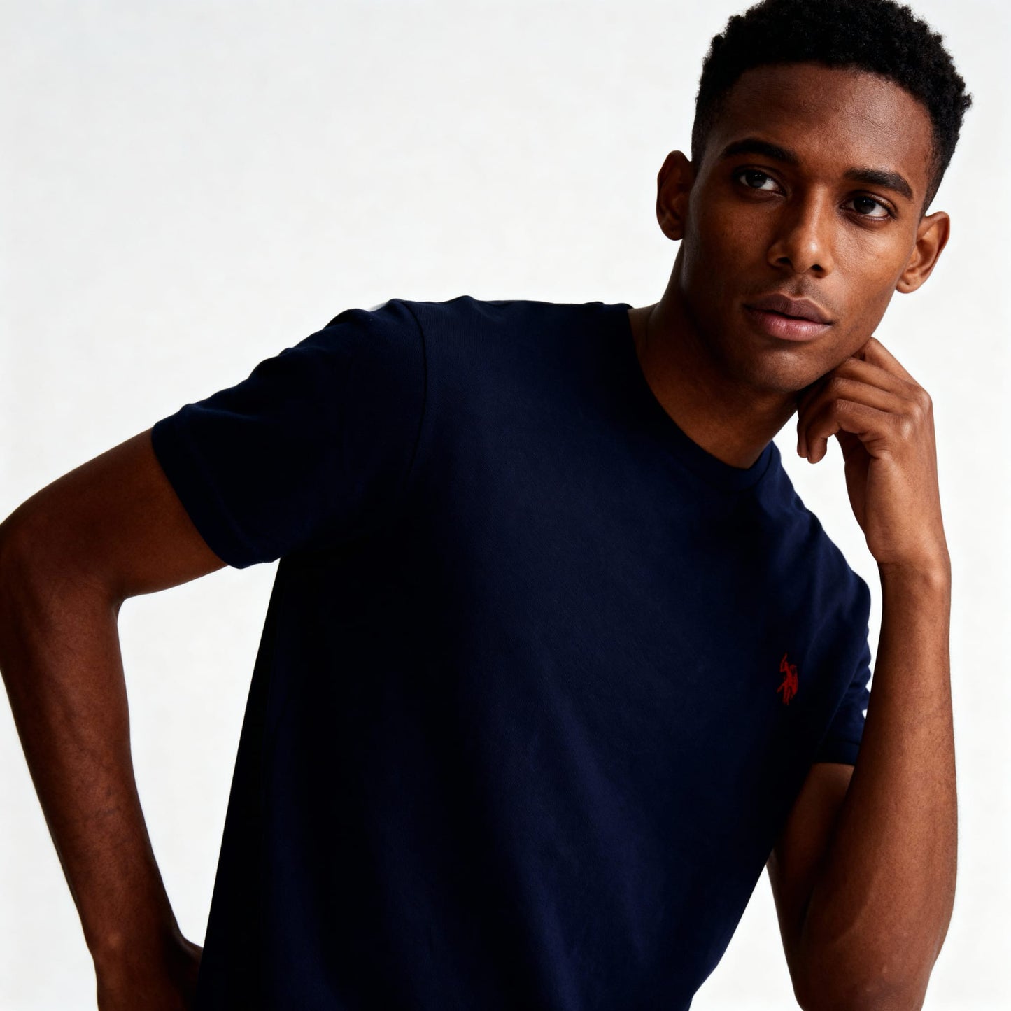 T-Shirt Homem US Polo Azul Marinho com Logo Bordado