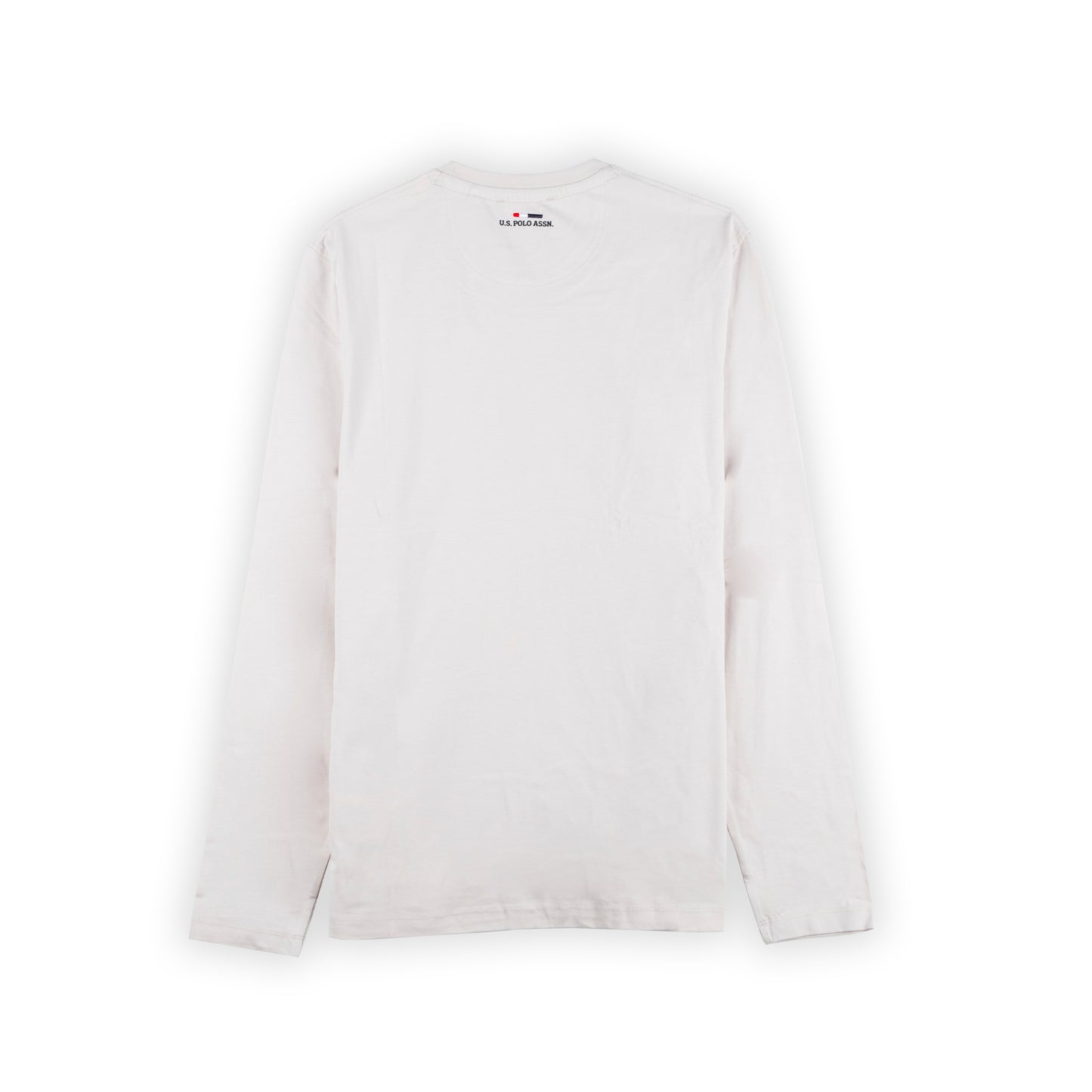 Camisola Homem US Polo Branca com Logo Bordado no Peito e Gola Redonda