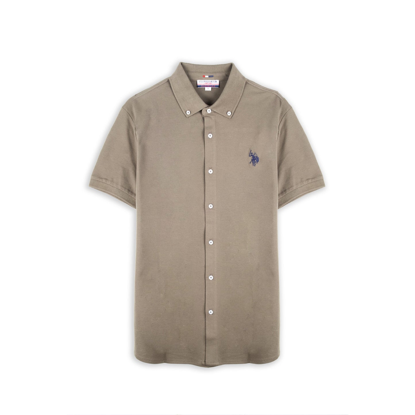 Camisa Homem U.S. Polo Assn. Caqui de Manga Curta