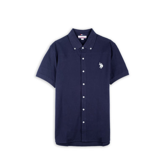 Camisa Homem U.S. Polo Assn. Azul-Marinho de Manga Curta