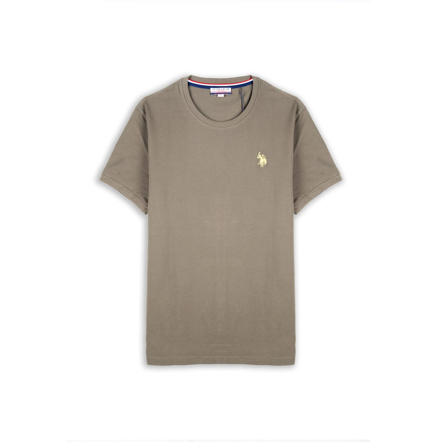 T-shirt Homem U.S. Polo Assn. Caqui com Logótipo Bordado