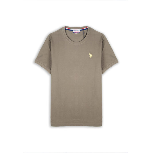 T-shirt Homem U.S. Polo Assn. Caqui com Logótipo Bordado