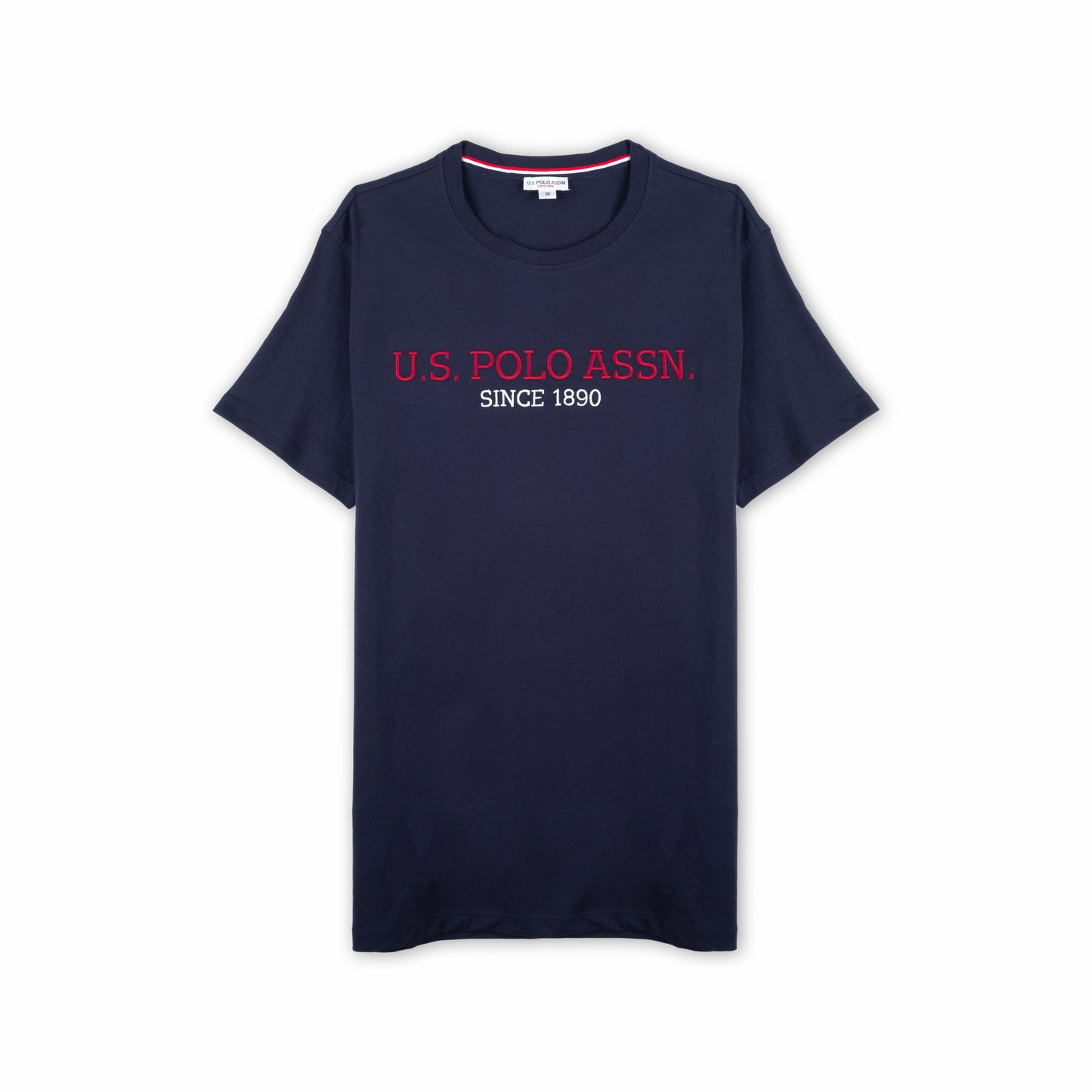 T-shirt Homem US Polo Azul Escuro com Logo Frontal e Texto Gráfico