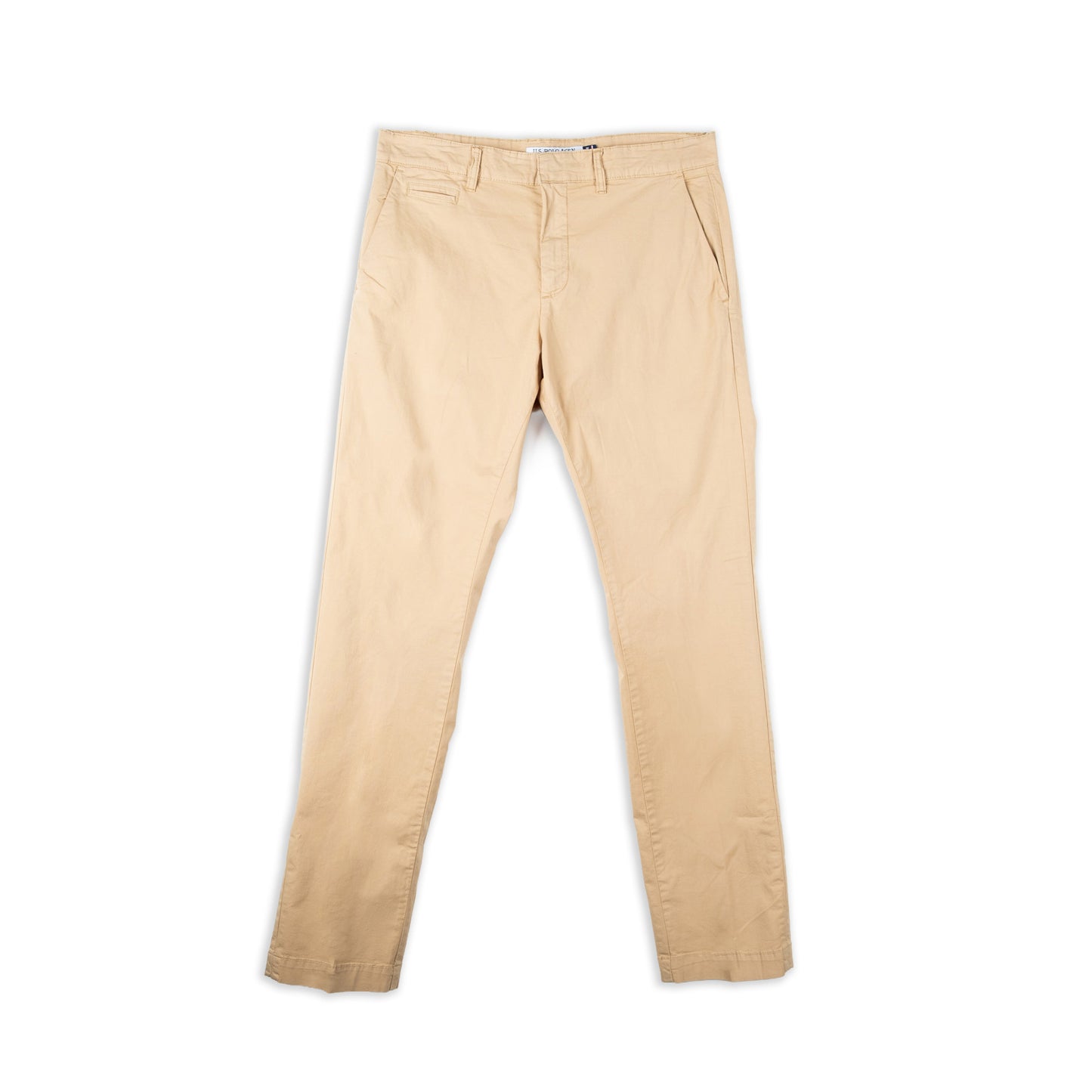 Calças Chino Homem U.S. Polo Assn. Bege com Bolsos Laterais e Fecho Frontal