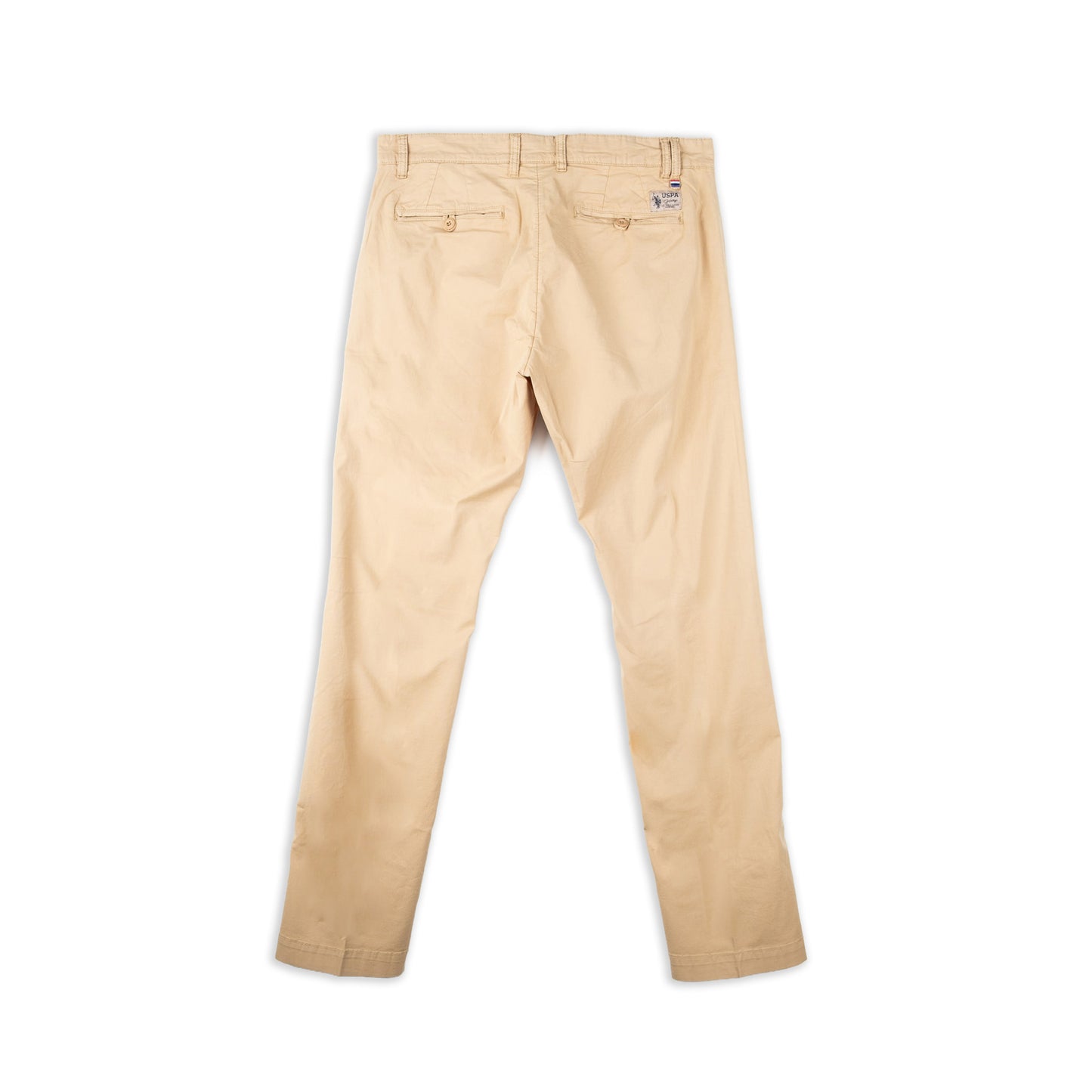 Calças Chino Homem U.S. Polo Assn. Bege com Bolsos Laterais e Fecho Frontal