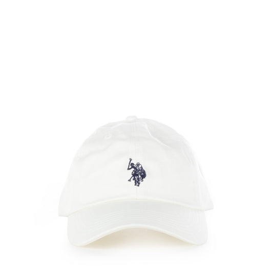 Boné Homem U.S. Polo Assn. Branco com Logótipo Bordado Contrastante
