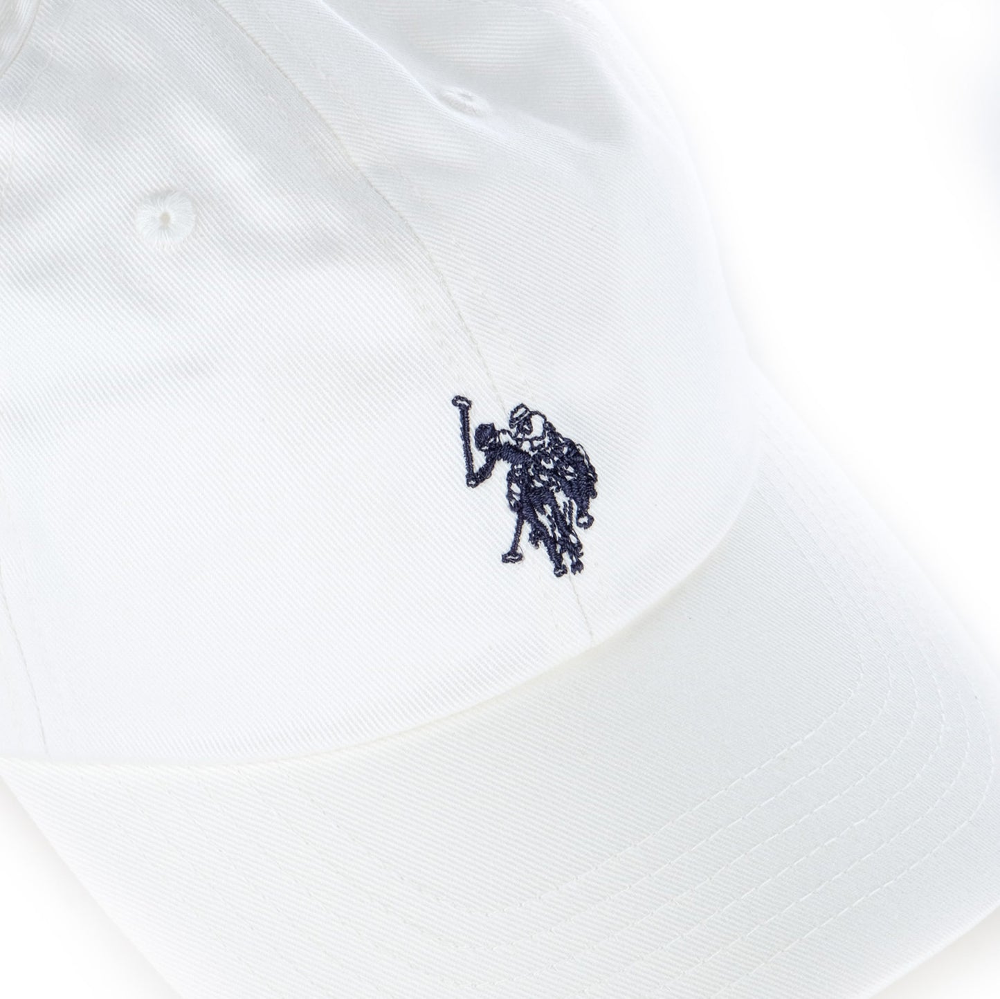 Boné Homem U.S. Polo Assn. Branco com Logótipo Bordado Contrastante