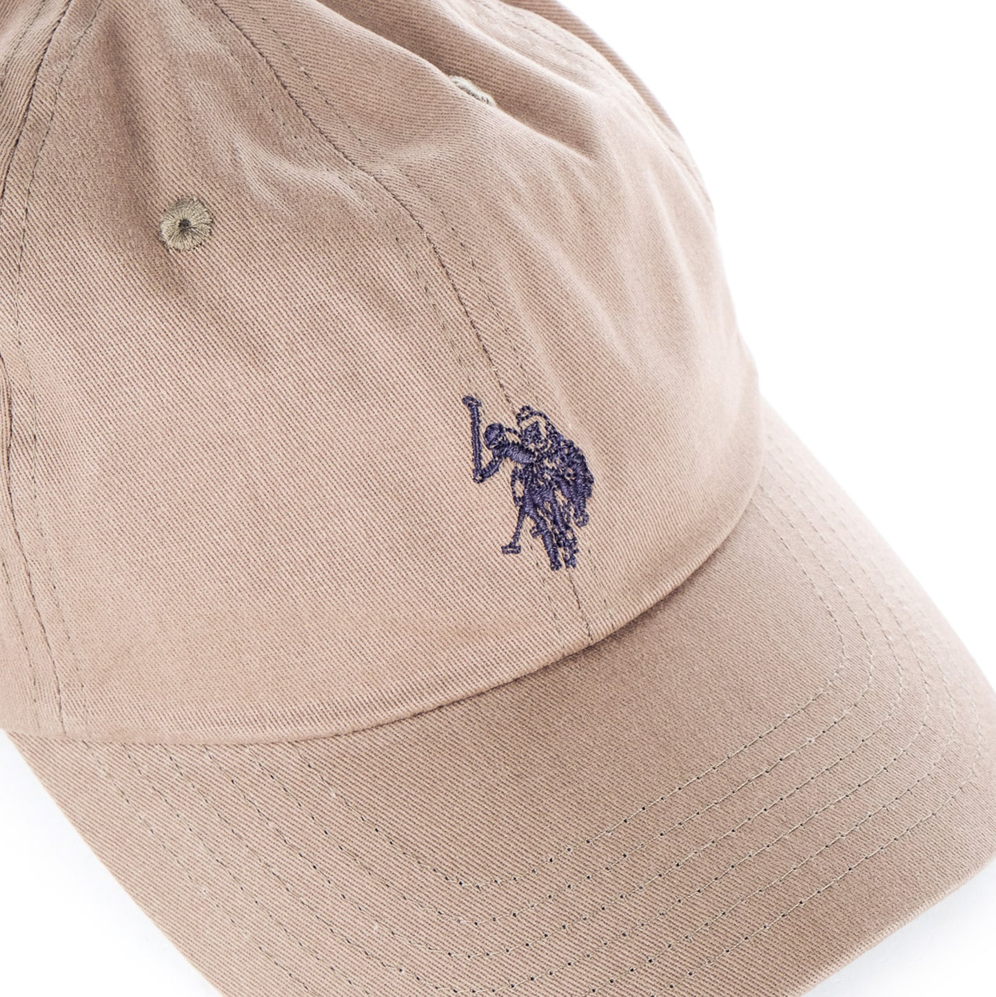 Boné Homem U.S. Polo Assn. Bege com Logótipo Bordado Contrastante