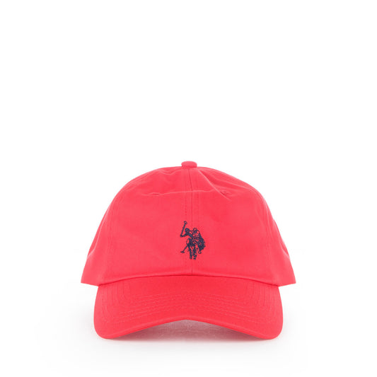 Boné Homem U.S. Polo Assn. Coral com Logótipo Bordado Contrastante