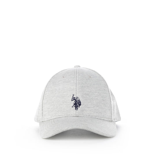Boné Homem U.S. Polo Assn. Cinzento Claro Mesclado com Logótipo Bordado Contrastante