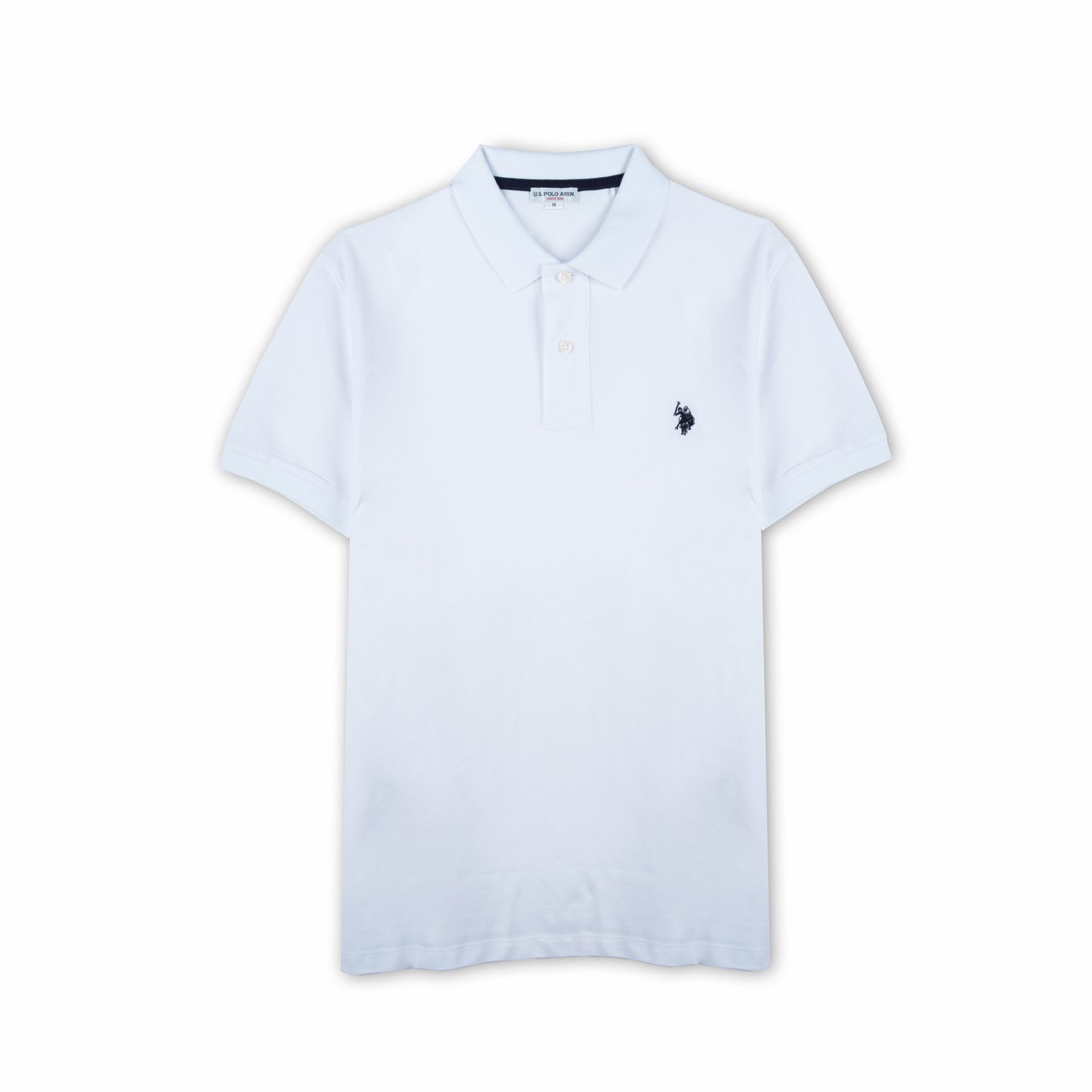 Polo Homem US Polo Branco com Logo Bordado no Peito e Gola Clássica