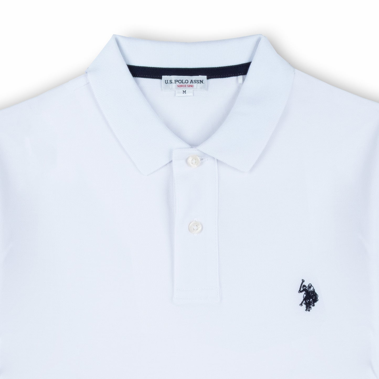Polo Homem US Polo Branco com Logo Bordado no Peito e Gola Clássica