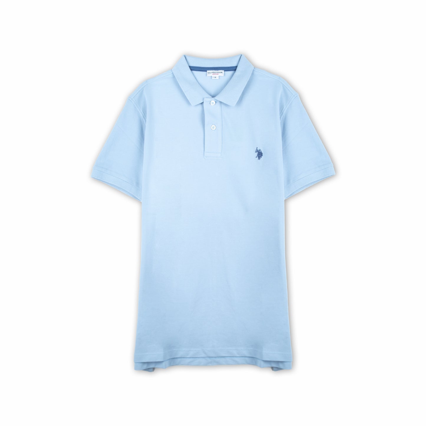 Polo Homem US Polo Azul Claro com Logo Bordado no Peito e Gola Clássica