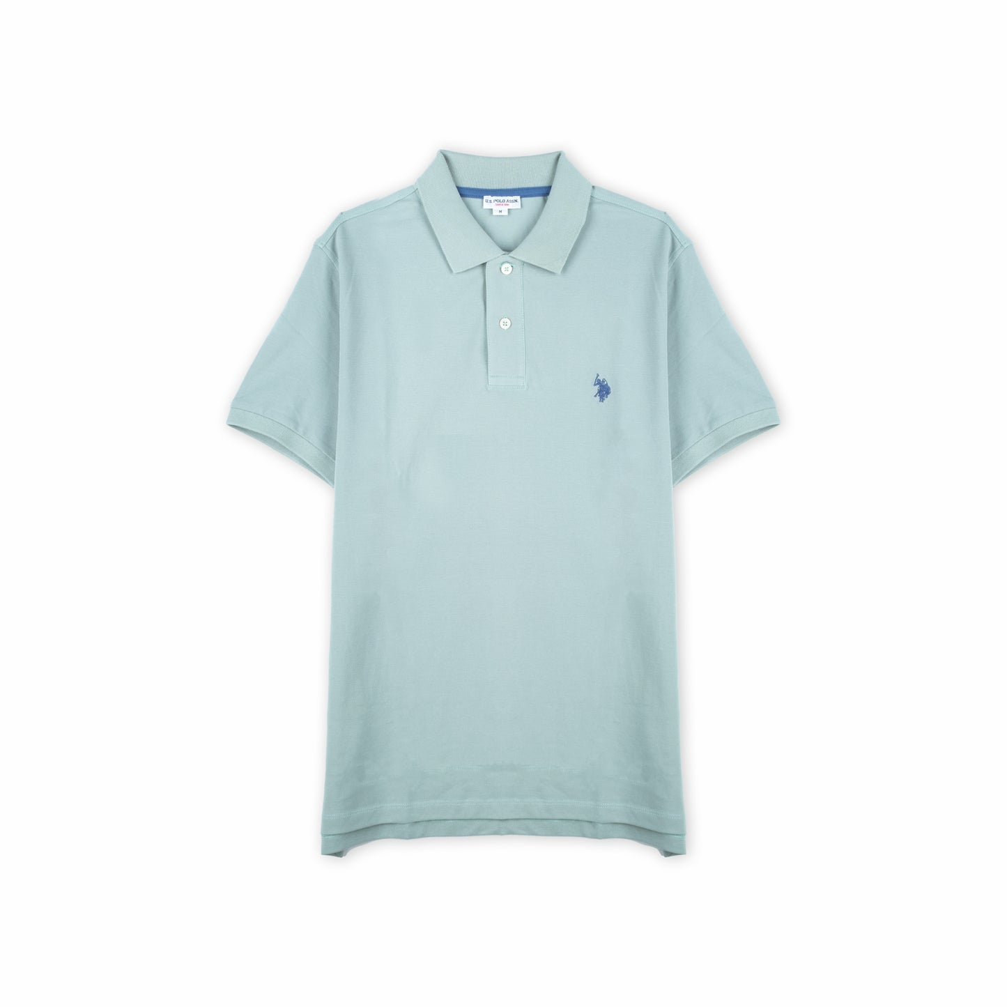 Polo Homem US Polo Verde Água com Logo Bordado no Peito e Gola Clássica