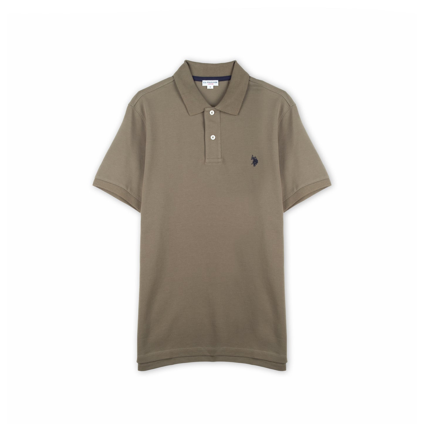 Polo Homem US Polo Verde Caqui com Logo Bordado no Peito e Gola Clássica