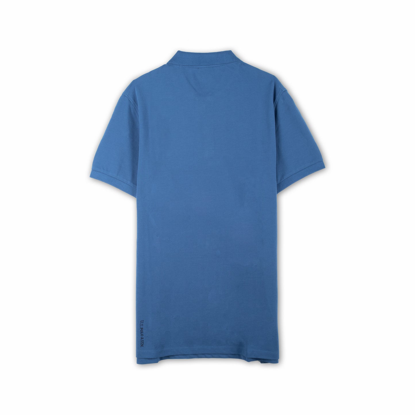 Polo Homem US Polo Azul Médio com Logo Bordado no Peito e Gola Clássica