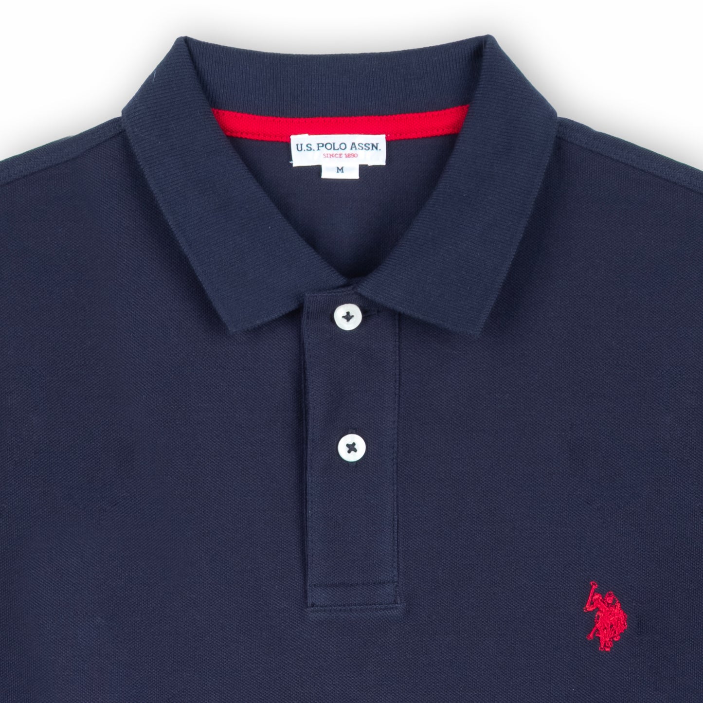 Polo Homem US Polo Azul Escuro com Logo Bordado no Peito e Gola Clássica