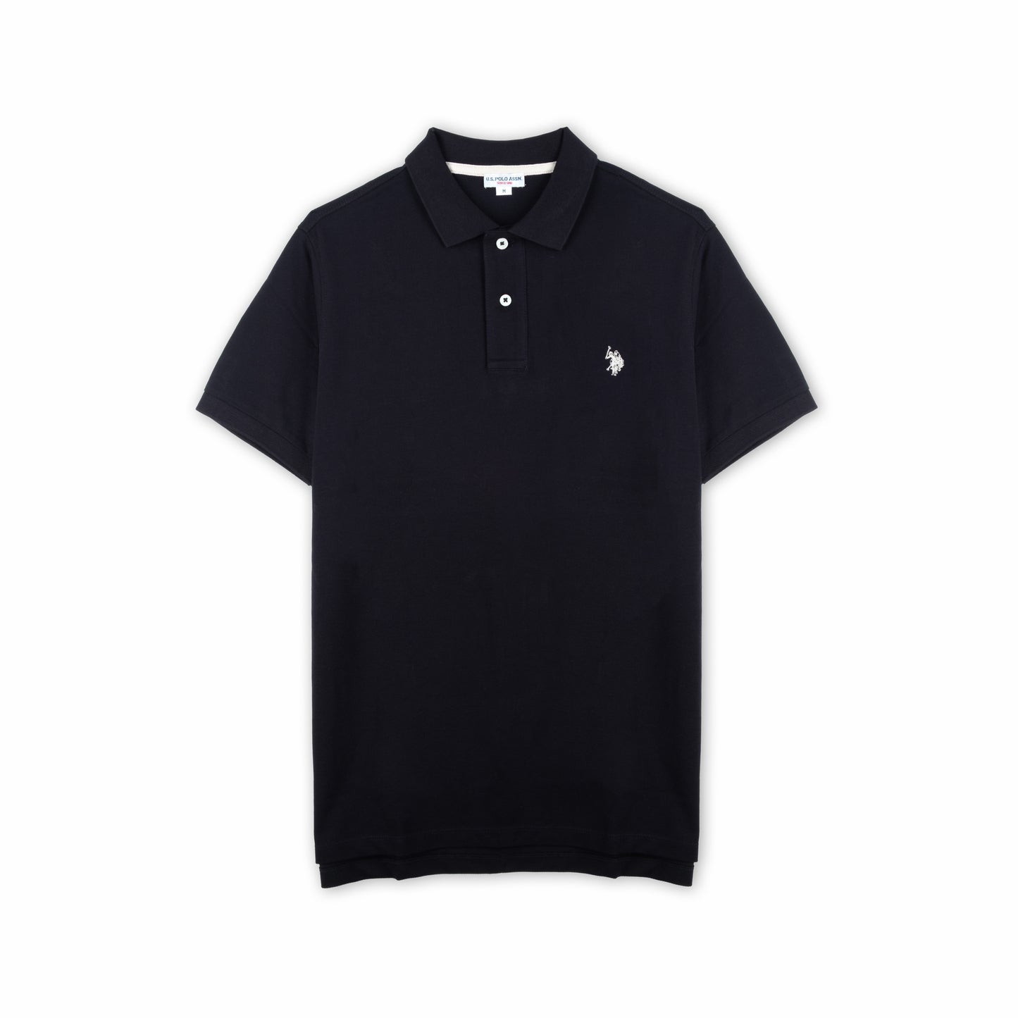 Polo Homem US Polo Preto com Logo Bordado no Peito e Gola Clássica