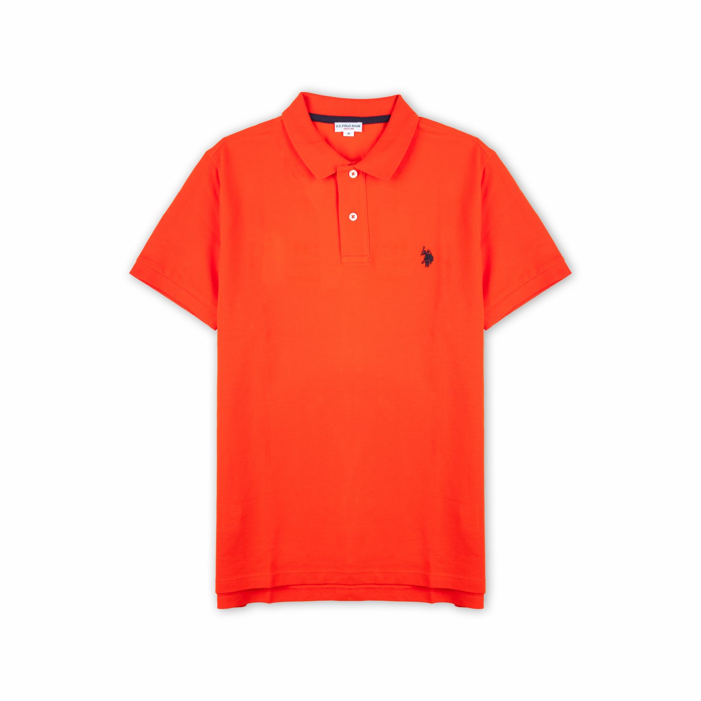 Polo Homem US Polo Laranja com Logo Bordado no Peito e Gola Clássica