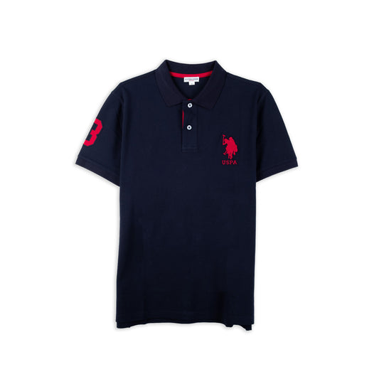 Polo Homem U.S. Polo Assn. Azul-Marinho com Logótipo e Número 3