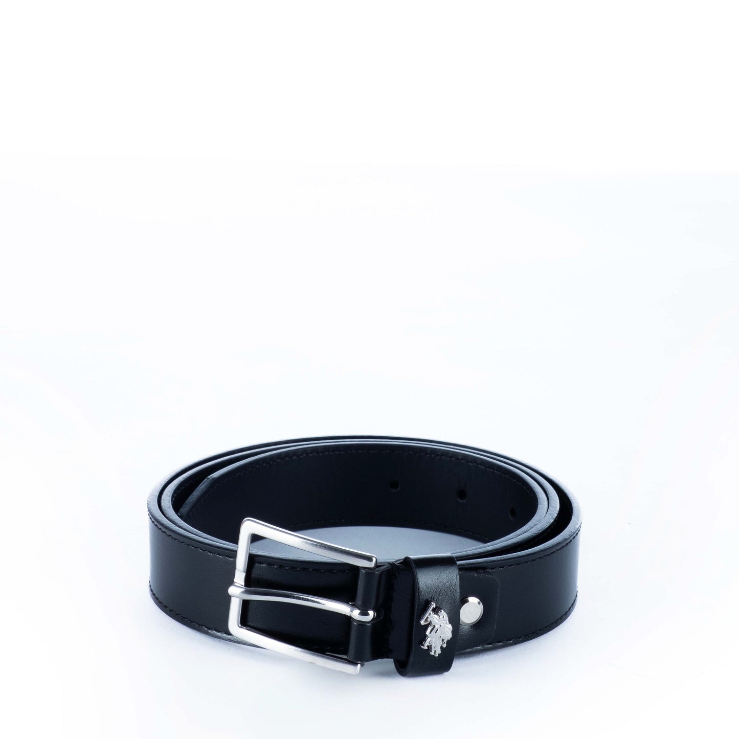 Cinto Homem US Polo Preto em Pele com Fivela Metálica