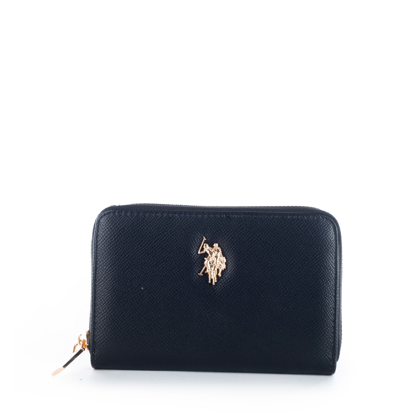 Porta Moedas Mulher US Polo Preto com Detalhe Dourado