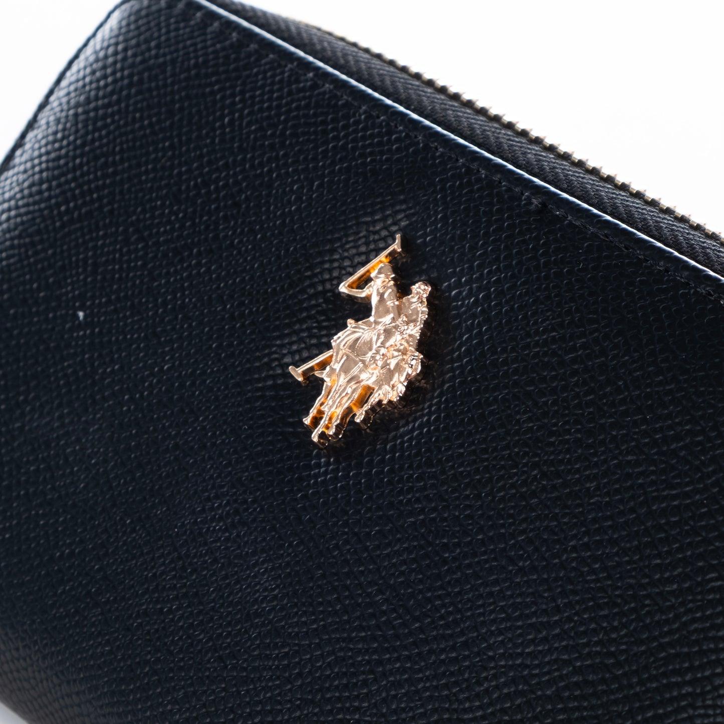 Porta Moedas Mulher US Polo Preto com Detalhe Dourado