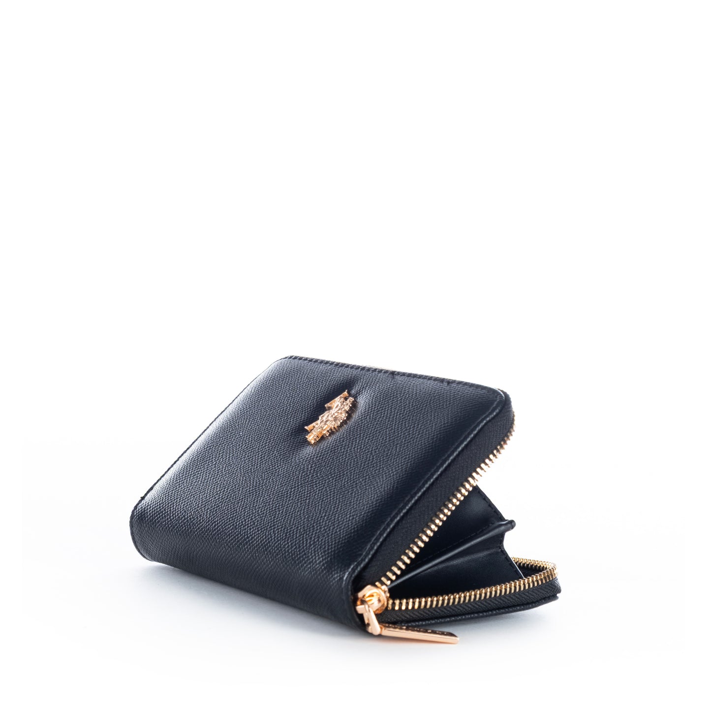 Porta Moedas Mulher US Polo Preto com Detalhe Dourado