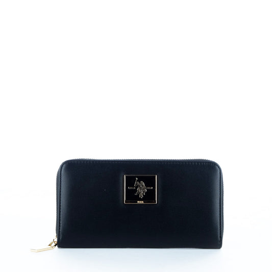Carteira U.S. Polo Assn. Preta com Placa de Logótipo