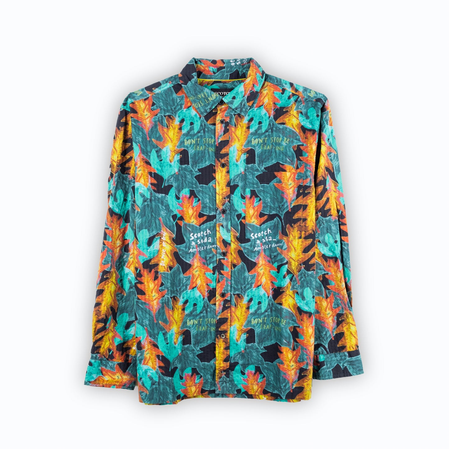 Camisa Homem Scotch & Soda Estampada Folhas Colorida