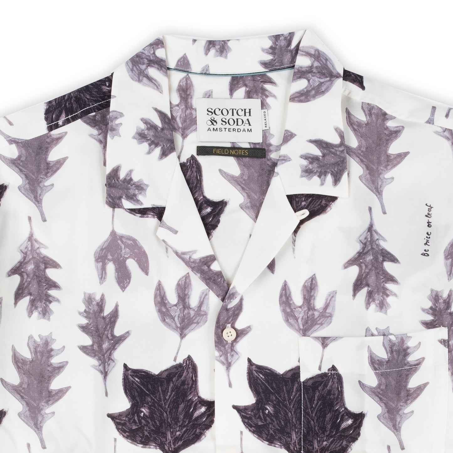 Camisa Homem Scotch & Soda Branca com Estampa de Folhas