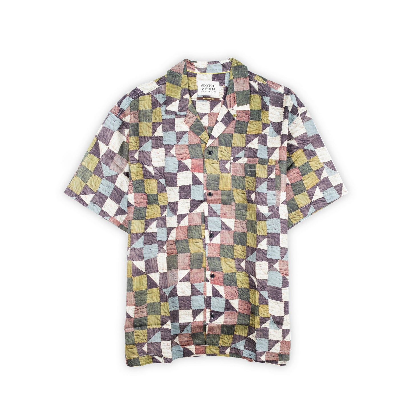 Camisa Homem Casual Scotch & Soda Colorida com Padrão Geométrico