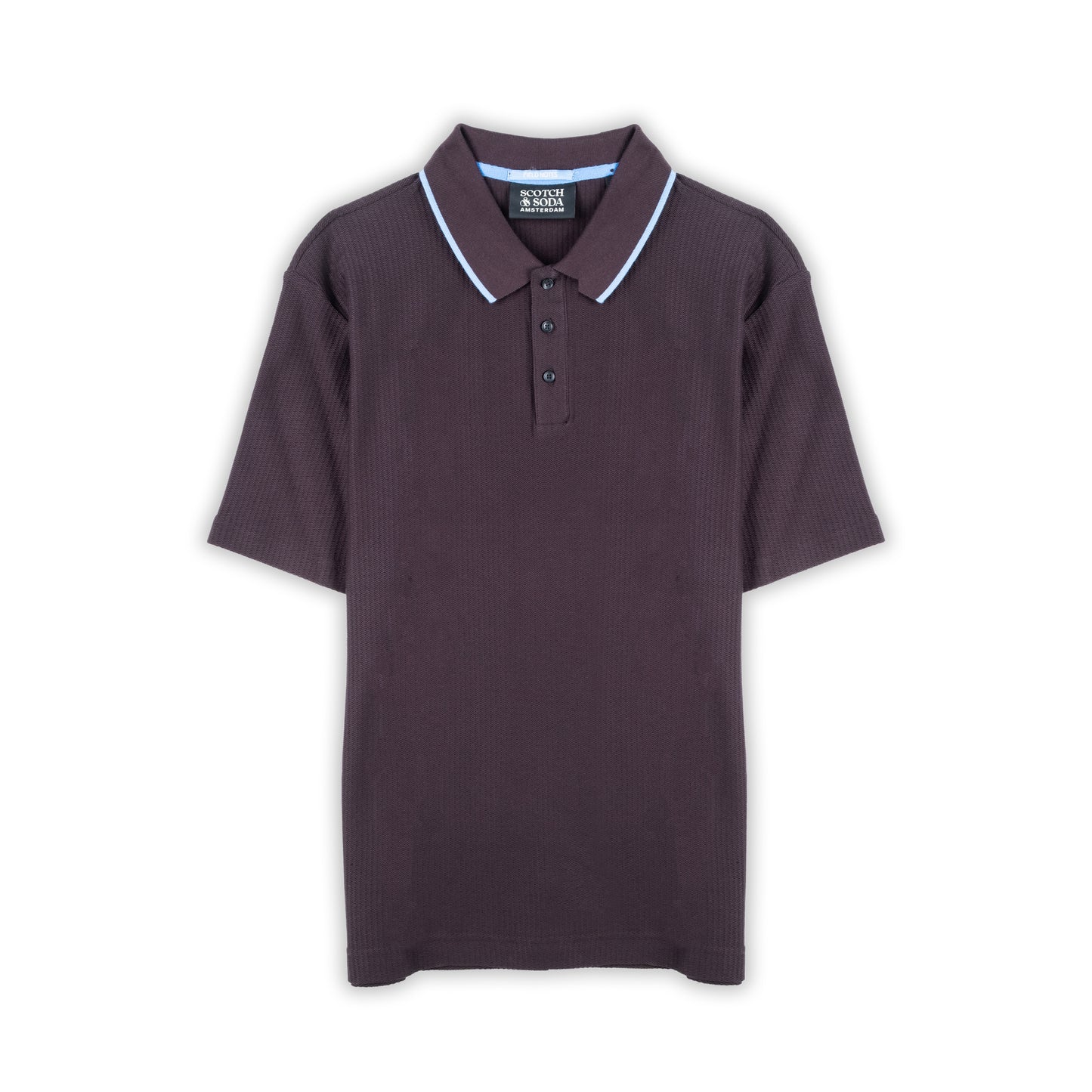 Polo Homem Scotch & Soda Preto com Detalhes Contrastantes