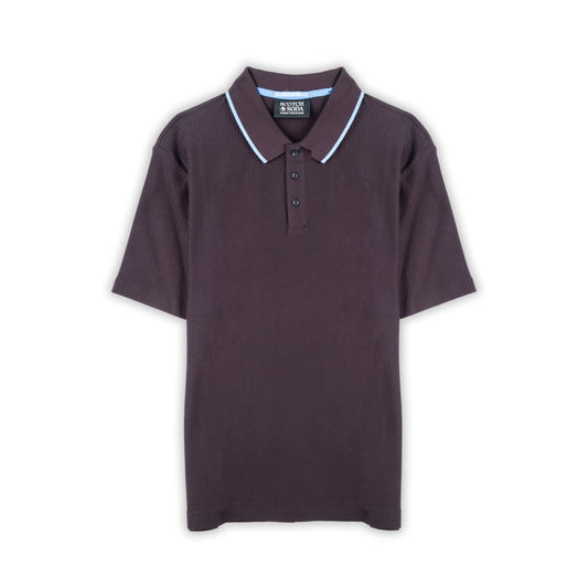 Polo Homem Scotch & Soda Preto com Detalhes Contrastantes