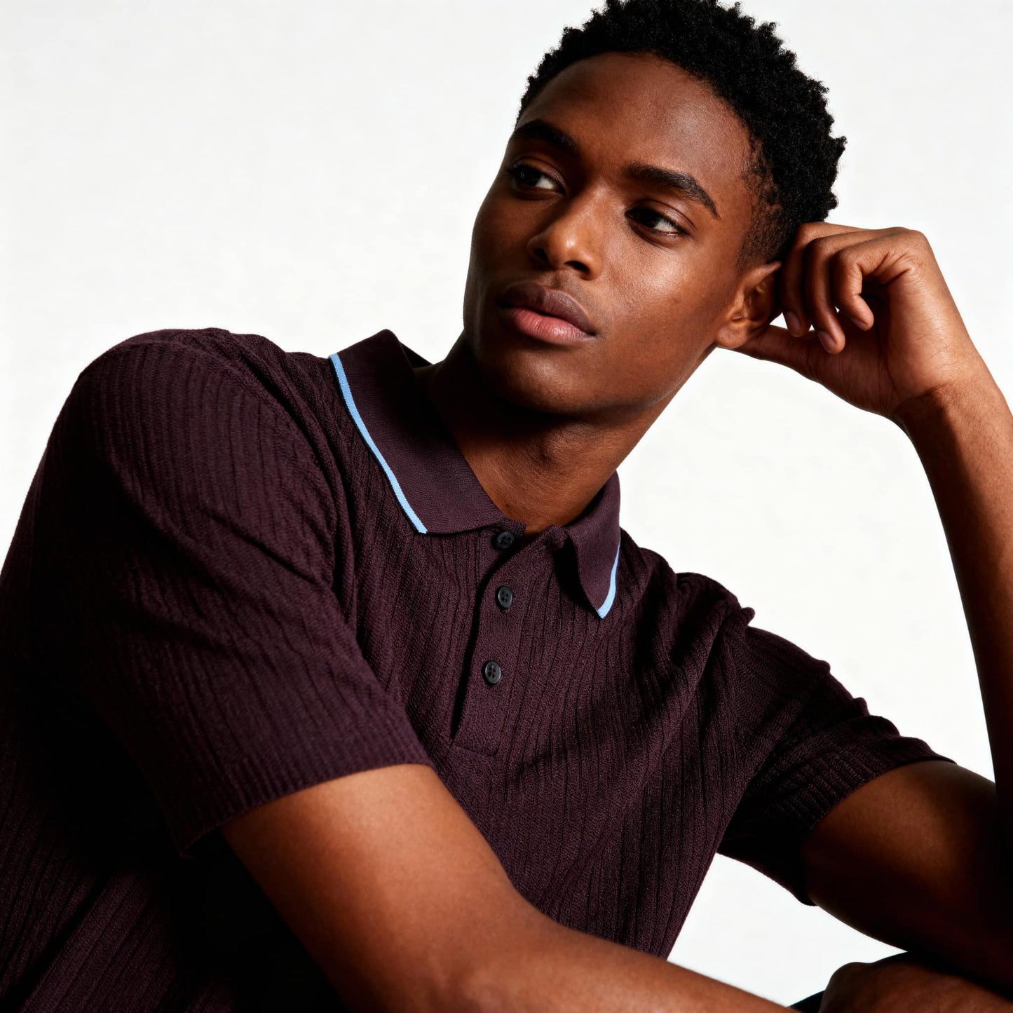 Polo Homem Scotch & Soda Preto com Detalhes Contrastantes