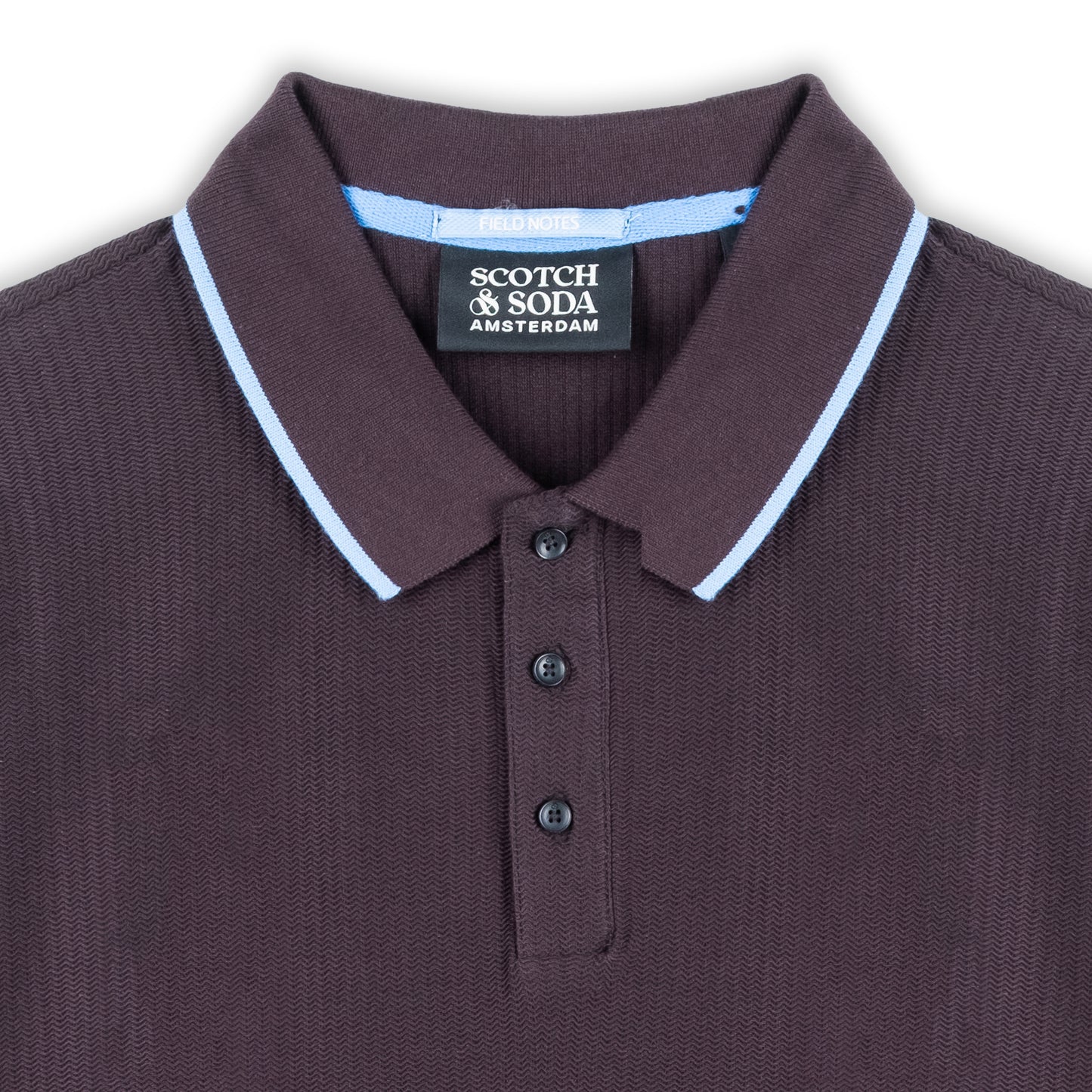 Polo Homem Scotch & Soda Preto com Detalhes Contrastantes