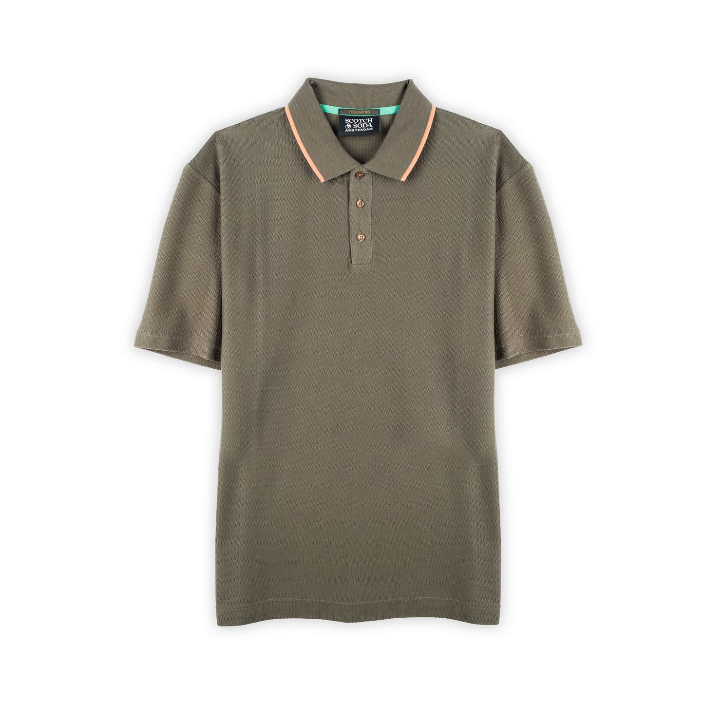 Polo Homem Scotch & Soda Verde com Detalhe Laranja