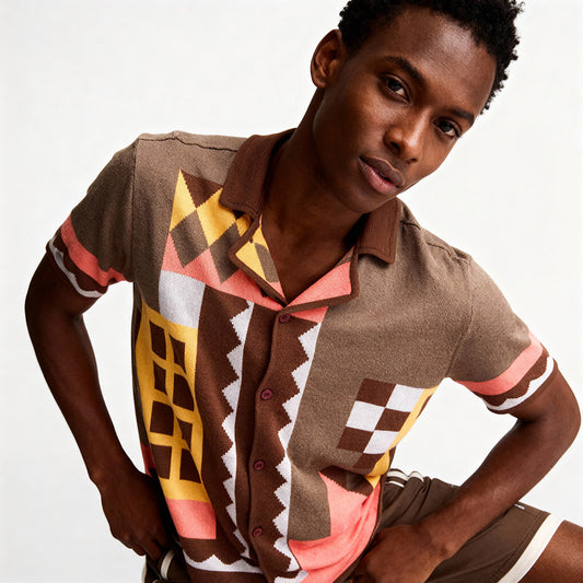 Camisa Homem Scotch & Soda Geométrica Multicolor