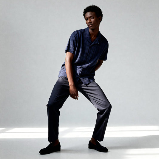 Camisa Homem Scotch & Soda Azul Marinho com Botões e Gola Clássica