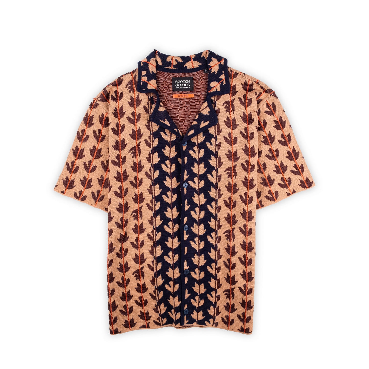 Camisa Homem Scotch & Soda Bege com Padrão Geométrico