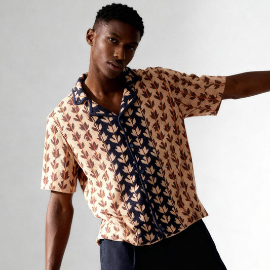 Camisa Homem Scotch & Soda Bege com Padrão Geométrico