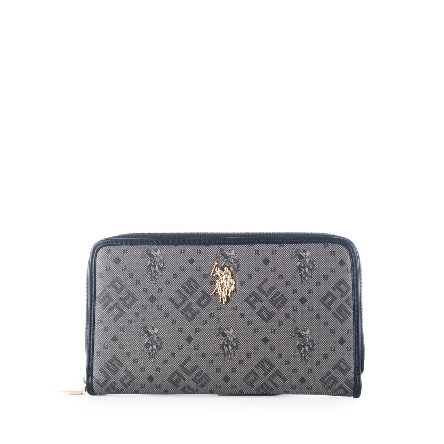 Porta Moedas Mulher US Polo Cinza com Logo Dourado